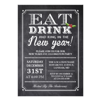 Vintage New Years Eve Party Invites